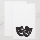 Comedy tragische drama-theatermaskers briefpapier (Voorkant / Achterkant)