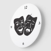 Comedy tragische drama-theatermaskers grote klok (Hoek)