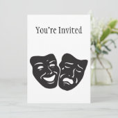 Comedy tragische drama-theatermaskers kaart (Staand voorkant)