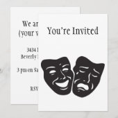 Comedy tragische drama-theatermaskers kaart (Voorkant / Achterkant)