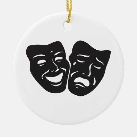 Comedy tragische drama-theatermaskers keramisch ornament (Voorkant)