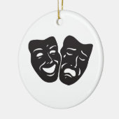 Comedy tragische drama-theatermaskers keramisch ornament (Links)