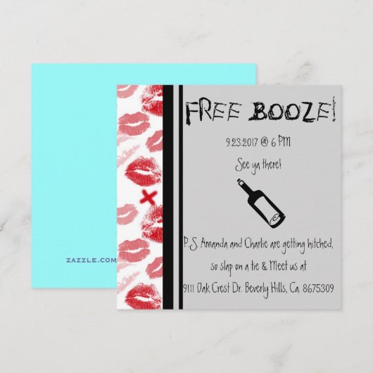 Comedy Wedding Invitation, Humor Kaart (Voorkant / Achterkant)