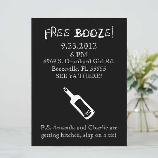 Comedy Wedding Invitation, Humor Kaart (Staand voorkant)