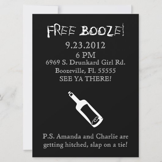 Comedy Wedding Invitation, Humor Kaart (Voorkant)