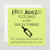 Comedy Wedding Invitation, Humor Kaart (Voorkant / Achterkant)