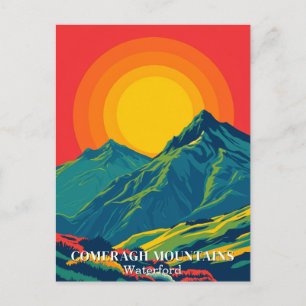Comeragh Mountains Ierland Retro Reisposter Briefkaart