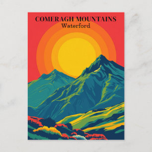 Comeragh Mountains Ierland Vintage Reisposter Briefkaart