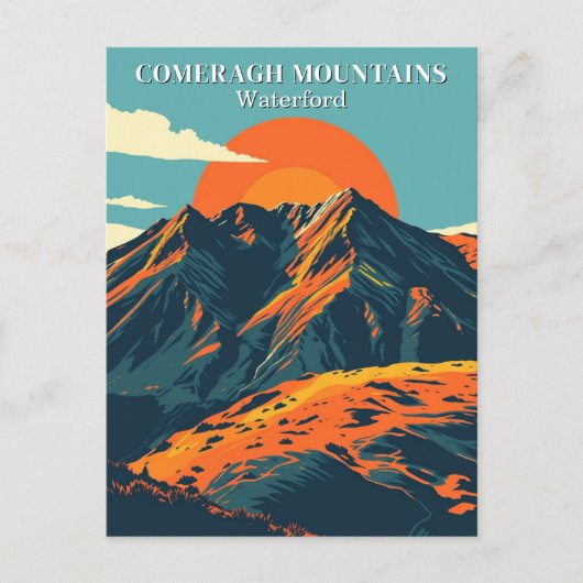 Comeragh Mountains Ierland Vintage Travel Iers Briefkaart (Voorkant)