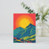 Comeragh Mountains Ireland Retro Travel Briefkaart (Staand voorkant)