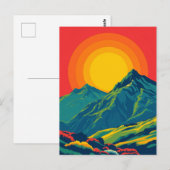Comeragh Mountains Ireland Retro Travel Briefkaart (Voorkant / Achterkant)