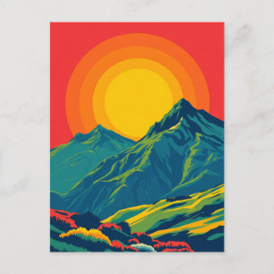 Comeragh Mountains Ireland Retro Travel Briefkaart