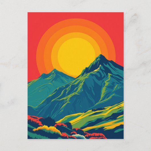 Comeragh Mountains Ireland Retro Travel Briefkaart (Voorkant)