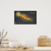 Comet Augsburg wonderboek 1552 Space Astronomy Poster (Keuken)