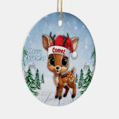 Comet Baby Deer, Fawn, Doe, Reindeer 🦌🎄 Keramisch Ornament (Rechts)