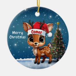 Comet Baby Deer, Fawn, Doe, Reindeer🦌 🎄 Keramisch Ornament