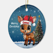 Comet Baby Deer, Fawn, Doe, Reindeer🦌 🎄 Keramisch Ornament (Links)