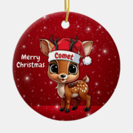 Comet Baby Deer, Fawn, Doe, Reindeer🦌 🎄 Keramisch Ornament