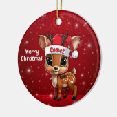 Comet Baby Deer, Fawn, Doe, Reindeer🦌 🎄 Keramisch Ornament (Links)