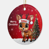 Comet Baby Deer, Fawn, Doe, Reindeer🦌 🎄 Keramisch Ornament (Links)