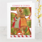 COMET CUPID Grote Kerst Kaart (Gele Bloem)