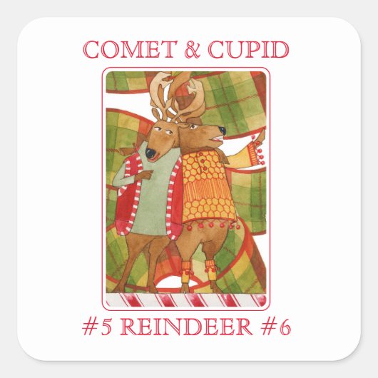 COMET CUPID Kleine Vierkante Stickers (Voorkant)