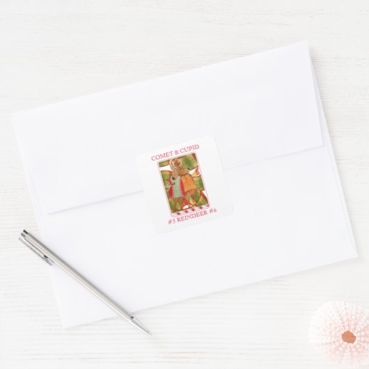 COMET CUPID Kleine Vierkante Stickers (Envelop)