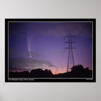 Comet en Power Lines Poster