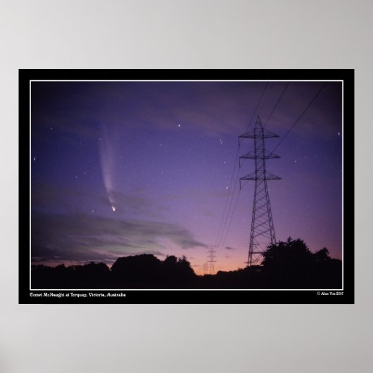 Comet en Power Lines Poster (Voorkant)