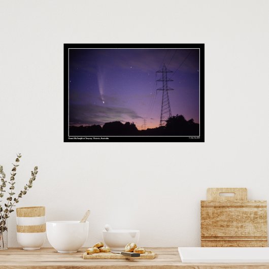 Comet en Power Lines Poster (Keuken)