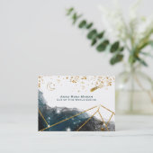 *~* Comet Lunar Sacred Geometry Moon Glitter Visitekaartje (Staand voorkant)