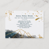 *~* Comet Lunar Sacred Geometry Moon Glitter Visitekaartje (Achterkant)