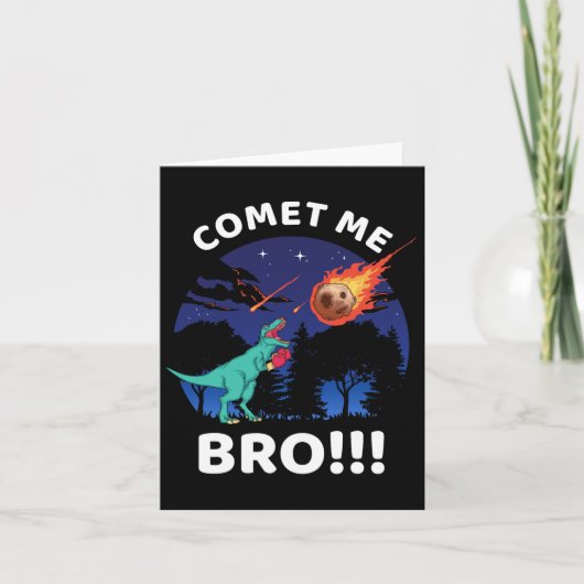 Comet me Bro Funny Boxing T Rex Dinosaur Pun Extin Kaart (Voorkant)