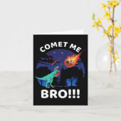 Comet me Bro Funny Boxing T Rex Dinosaur Pun Extin Kaart (Gele Bloem)