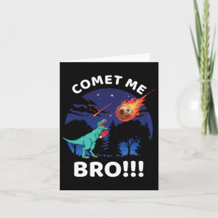Comet me Bro Funny Boxing T Rex Dinosaur Pun Extin Kaart