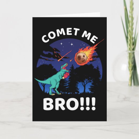 Comet Me Bro Funny Boxing T Rex Dinosaur Pun Extin Kaart (Voorkant)