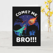 Comet Me Bro Funny Boxing T Rex Dinosaur Pun Extin Kaart (Gele Bloem)
