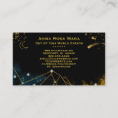 *~* Comet Moon Sacred Geometry Gold Glitter Visitekaartje (Achterkant)