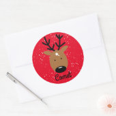 Comet Reindeer Classic Round Sticker (Envelop)