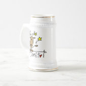 Comet Reindeer Kerstoverhemden en cadeautjes Bierpul (Voorkant links)