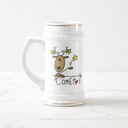 Comet Reindeer Kerstoverhemden en cadeautjes Bierpul (Links)