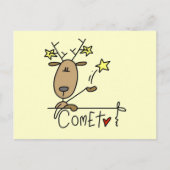 Comet Reindeer Kerstoverhemden en cadeautjes Feestdagenkaart (Voorkant)