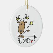 Comet Reindeer Kerstoverhemden en cadeautjes Keramisch Ornament (Rechts)