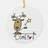 Comet Reindeer Kerstoverhemden en cadeautjes Keramisch Ornament (Voorkant)