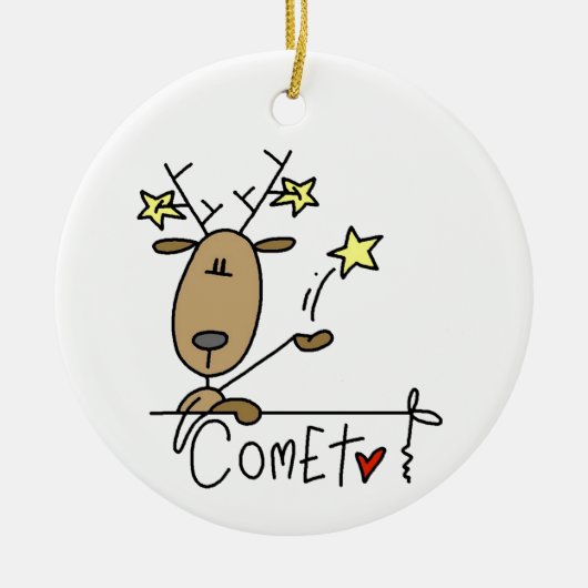 Comet Reindeer Kerstoverhemden en cadeautjes Keramisch Ornament (Voorkant)