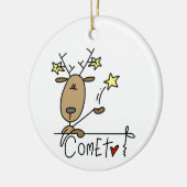 Comet Reindeer Kerstoverhemden en cadeautjes Keramisch Ornament (Links)