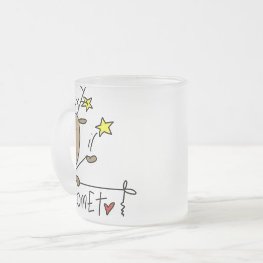 Comet Reindeer Kerstoverhemden en cadeautjes Matglas Koffiemok (Voorkant links)