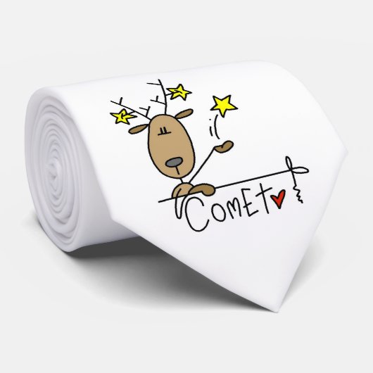 Comet Reindeer Kerstoverhemden en cadeautjes Stropdas (Opgerold)