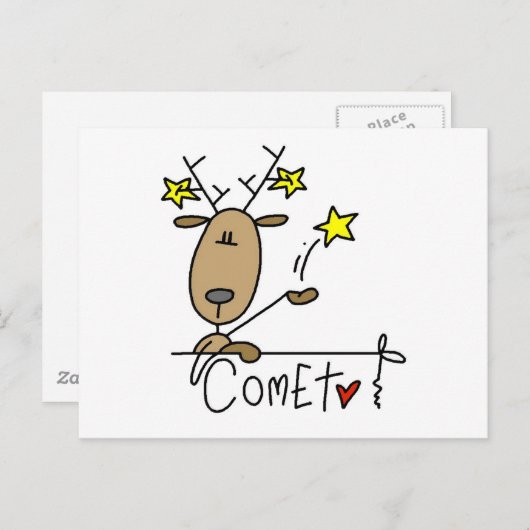 Comet Reindeer Tshirts en Gifts Briefkaart (Voorkant / Achterkant)