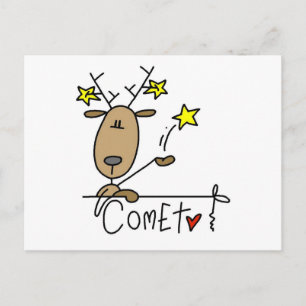 Comet Reindeer Tshirts en Gifts Briefkaart